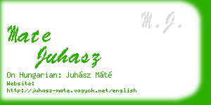 mate juhasz business card